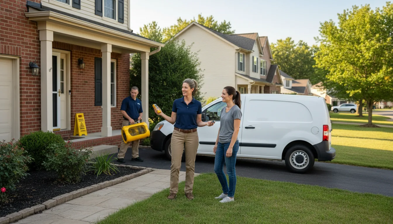 Residential water damage restoration in Bushnell, IL